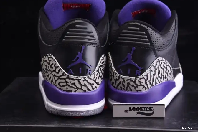 1st Kicks Court 3 Black Jordan Air Purple Retro CT8532-050 0520